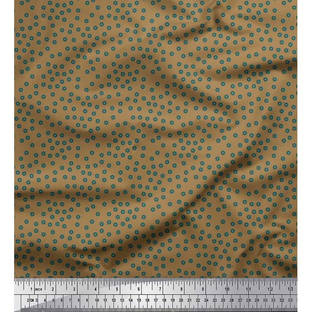 Soimoi Polyester Crepe Fabric Gear Parts Shirting Print Fabric by Yard 42 Inch Wide