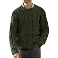 thumbnail image 1 of TIMIFIS Pull pour Hommes, Pull à Col Rond en Tricot Torsadé, Pull à Manches Longues Colorblock, Joyeux Noël, 1 of 2