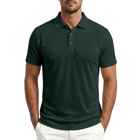 Men's Polo Shirts Short Sleeve Golf T Shirt Solid Shirts for Daily Commute Work Outdoor Summer Casual Top