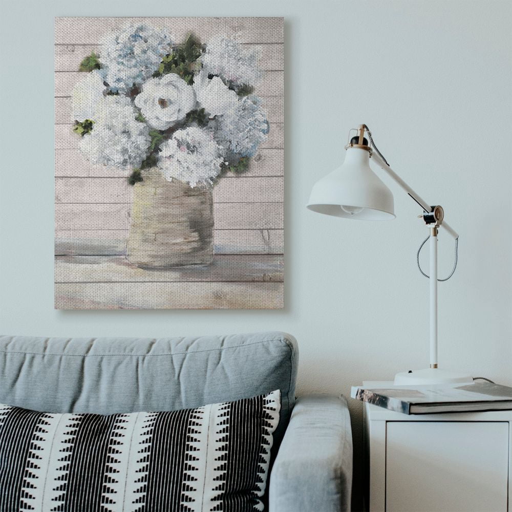 Stupell Industries Flower Pot Green Blue Pink Painting Super Canvas Wall Art by Julie DeRice