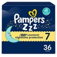 thumbnail image 1 of ZZZ Couches de Nuit, Taille 7 (41+ lbs), Couche Jetable pour Bébé à Protection de Nuit, 1 of 28