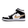 thumbnail image 2 of Jordan Men's 1 Mid Patent Black White Gold Basketball Shoes, from StockX, 2 of 5