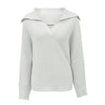 thumbnail image 3 of Vedolay Fall Sweater Women's Casual Crew Neck Long Sleeve Pullover Knit Sweaters Jumper Tops,White S, 3 of 4