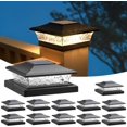 thumbnail image 1 of Solar Post Cap Lights with 8 RGB Solid Colors & Multicolor Flow - 8 Pack Fence Post Solar Lights, IP65 Waterproof - Fits 4x4 5x5 6x6 Wood & Vinyl Posts - White, 1 of 6