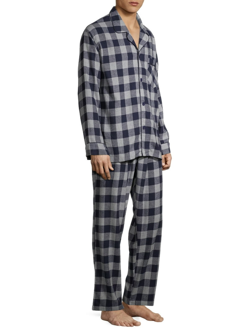 Hanes Men's and Big Men's 100% Cotton Flannel Pajama Set, 2-Piece