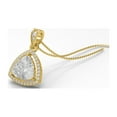 thumbnail image 3 of 5.4 Ctw Trillion Shape Moissanite Diamond 925 Sterling Silver Floating Halo Women Valentines Day Gifts Pendant Necklace, Gold Vermeil, 3 of 4