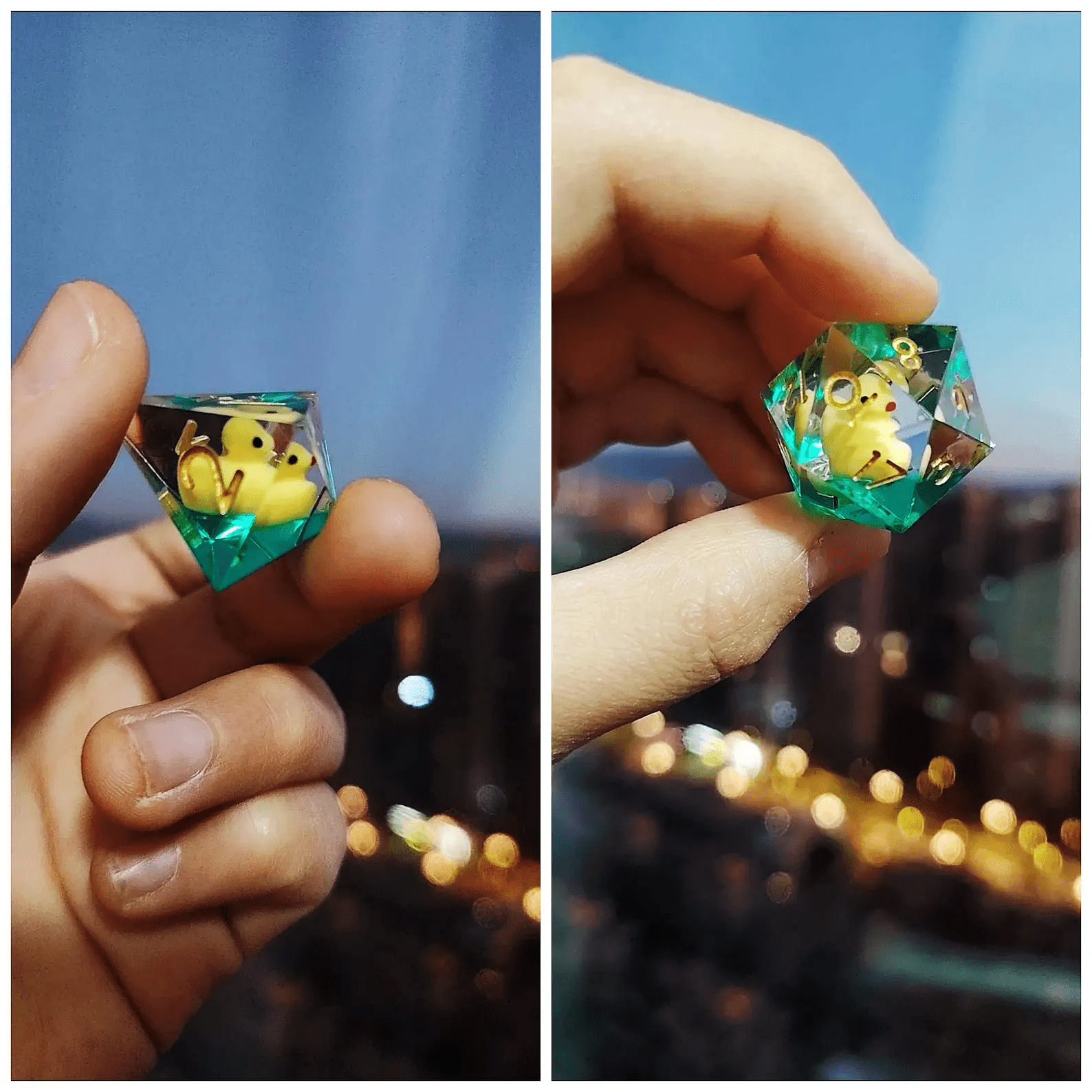 Resin D&D Dice Set, 7pcs Polyhedral Dice (D4, D6, D8, D10, D12, D20, D%) for Dungeons and Dragons, RPG, MTG