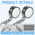 thumbnail image 3 of 4 Rolls Checkered Flag Tape, Black White Washi Tape Checkerboard Grid Pattern Checkered Flag Party Supplies 1 Roll 196 inch/5.4 Yards Buffalo Tapes for Scrapbooking DIY Crafts Box Decoration(4), 3 of 7