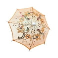 thumbnail image 3 of THY COLLECTIBLES Pack of 6 Mini Lace Umbrella Parasols with Sequins - Delicate Dolls Size Decorative Small Umbrella for Weddings, Baby Showers, Parties and Events - 11.6 inch Diameter Orange, 3 of 8