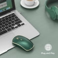 thumbnail image 3 of JOYACCESS 2.4G Slim Wireless Silent , Portable Wireless Computer  with 5 Adjustable DPI Levels, USB Mice for Desktop, Notebook, , Chromebook, PC (Green), 3 of 9