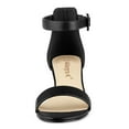 thumbnail image 2 of BLISSFUL STEP Women's Open Toe Chunky High Heel Ankle Strap Sandals, 2 of 7