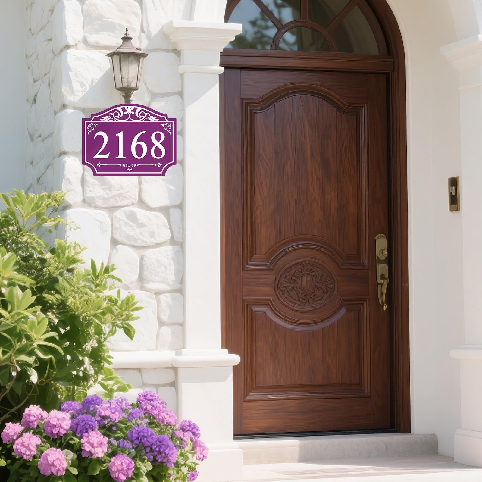 Personalized House Address Sign, Address Sign for House Home Office Street Yard Mailbox,Metal Aluminum Address Plaque,Indoor/Outdoor Use