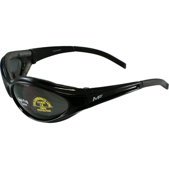 MotoFrames MF Freeride Padded Motorcycle Sunglasses Black Frames Smoke Lens