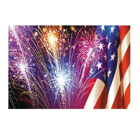 Image of Wozhidaoke Shooting Props American Flag Background Independence Day Carnival Vinyl Photography Backdrops Standard