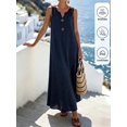 thumbnail image 5 of Blue Dress Black Trim Casual Summer Vacation, 5 of 8