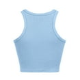 thumbnail image 5 of Camisole Tops for Women,Short Tops Solid Vest Sleeveless Tank Round Neck Casual Summer Tops,Womens Tops,S,Z02 Blue, 5 of 5