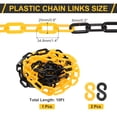 thumbnail image 2 of Plastic Chain Links, 1.4-Inch 10 Foot Barrier Chain with S-hooks, Black/Yellow, 2 of 7