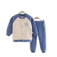 thumbnail image 2 of Esaierr Baby Girls Thermal Underwear Set Warm Long Pants Top Set Winter Comfort Soft Fleece Clothes for 3M-24Y, 2 of 5