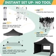 thumbnail image 6 of Hoteel Pop Up Canopy Tent, 10 x 10 ft, 210 D PU Silver Coated Tarp, with Portable Roller Bag and 4 Sandbags, Waterproof and Sun Shelter Gazebo, Black, 6 of 8