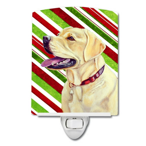 Labrador Candy Cane Holiday Christmas Ceramic Night Light