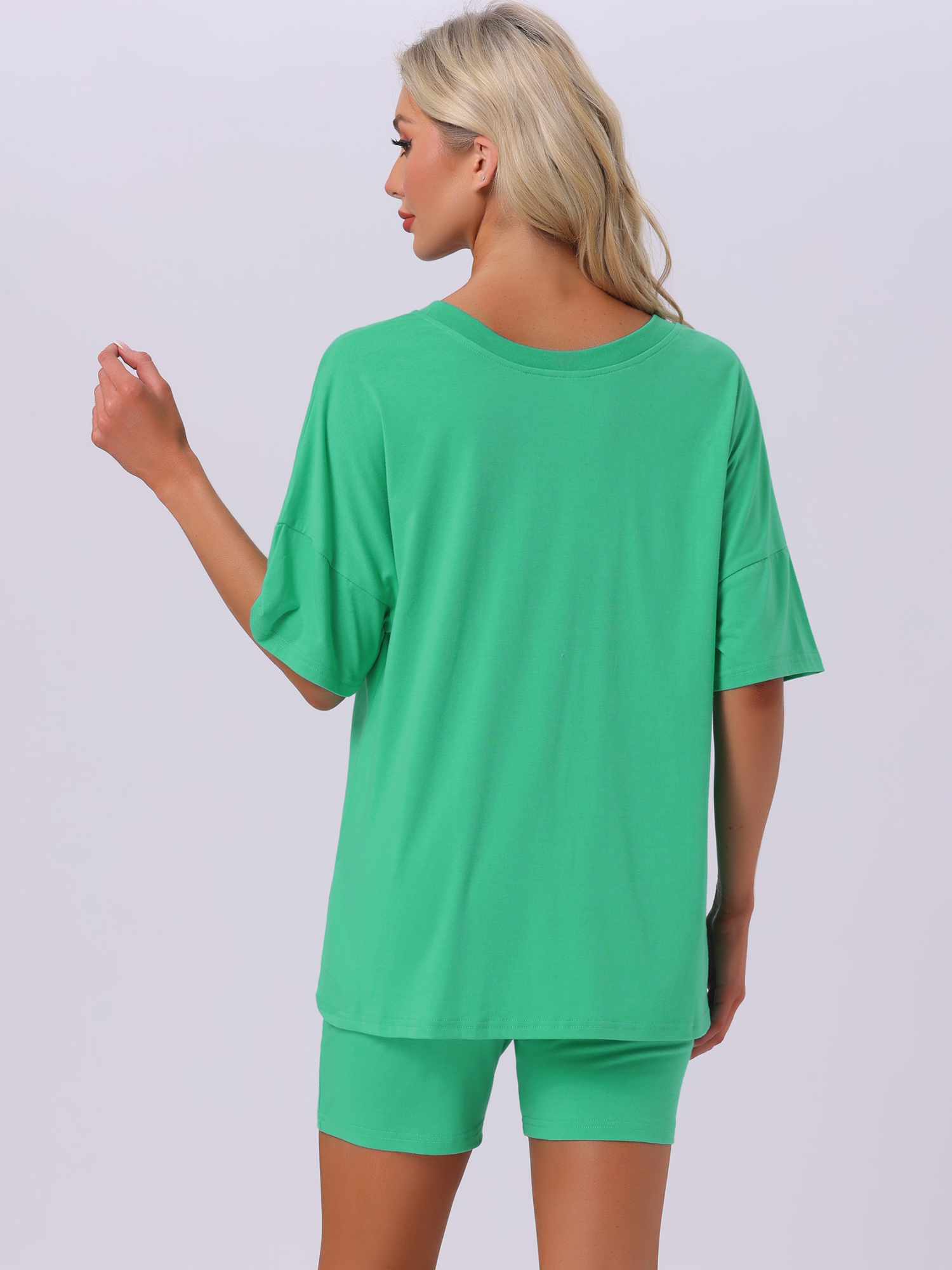 DARING DIVA Pajamas V Neck Workout Reversible Tracksuit Shorts Set XS Green