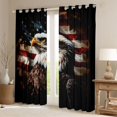 thumbnail image 2 of Castle Fairy Animal Eagle Blackout Curtains Set of 2 (52x84 Each) for Adults Female Men,Vintage American Flag Window Curtains,Independence Day Curtains and Drapes,Microfiber Bedroom Decor, 2 of 6