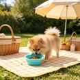 thumbnail image 1 of Cuenco plegable de comida y agua para perros y gatos con diseño de alimentación lenta de silicona, recipiente portátil de comida y agua para viajes, capacidad de 500 ml., 1 of 6