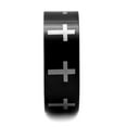 thumbnail image 4 of Luxe Jewelry Designs Men's Two-Tone IP Black Plated Stainless Steel Cross Shaped Ring - Size 10, 4 of 4