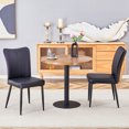 thumbnail image 5 of NYEESS 3-Piece 31.5 inch Round Wood Table Set with 2 Black PU Chairs, Modern Kitchen Furniture, 5 of 11