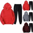 thumbnail image 5 of Flash Pick SMihono Long Pants for Women Trendy Workout Sports 2PCS Outfits Men's And Women's Sports Tracksuits Long Sleeve Pullover Hoodies Sweatshirt And Sweatpants Fall Winter Suit Wine 14, 5 of 5