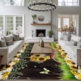 thumbnail image 3 of Spring Sunflowers Area Rugs 5'x7', Small Throw Rugs for Laundry Room Playroom, Bicycles Botanical Flowers Wooden Grain Indoor Outdoor Rug Non-Slip Low Pile Carpet Runner Reversible Floor Mats, 3 of 8