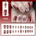 thumbnail image 5 of Yoyauz 24 PCS Christmas Fake Nails Shining Red Bow Design Short Fake Nails, Christmas Colored Nails Used for DIY Nail Decoration in Winter, 5 of 8