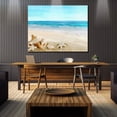 thumbnail image 4 of HFDF Canvas Wall Art Seashell Seascape Sea Beach Pictures Modern Wall Decor Gallery Canvas Wraps Giclee Print Stretched and Ready to Hang - 24x20inch Framed, 4 of 6