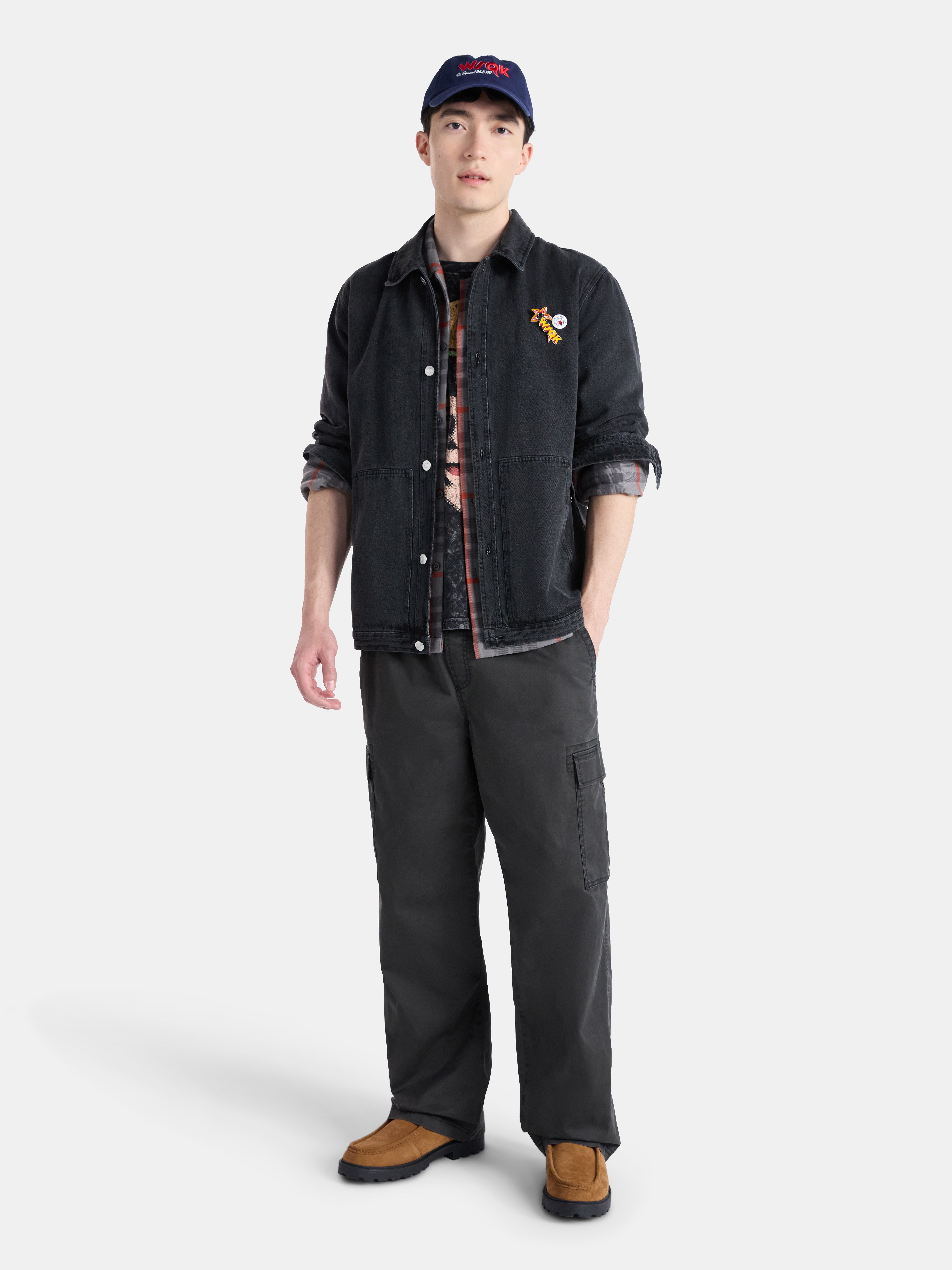 Netflix Stranger Things Washed Cotton Denim Jacket from No Boundaries, Men’s and Big Men’s