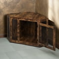 thumbnail image 5 of Pefilos 44" Furniture Corner Dog Crate, Dog Kennel with Wood and Mesh, Dog House, Pet Crate Indoor Use, Brown, 5 of 7