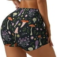 thumbnail image 2 of Sigee Mushrooms Print Women's High Waist Workout Shorts - Squat Proof, Tummy Control, Yoga and Gym Activewear-Medium, 2 of 9