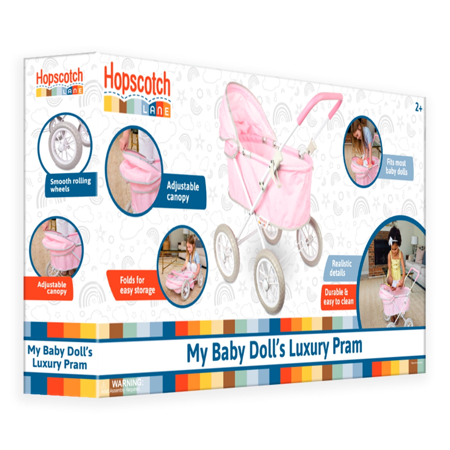 Hopscotch Lane My Baby Doll's Luxury Pram Stroller, Baby Doll Accessory, Children Ages 2+