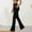 Black, variant on Womens Yoga Pants,Solid Color Casual Stretch Running Gym Sports Active Yoga Length Trumpet Pants
