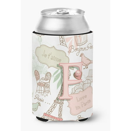 

Letter F Love in Paris Pink Can or Bottle Hugger