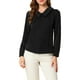 thumbnail image 1 of INSPIRAR CHIC Blusa de Manga Larga con Cuello Peter Pan y Botones Decorativos en la Espalda XL Negra, 1 of 8