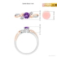 thumbnail image 6 of ANGARA Natural Amethyst and Diamond Twisted Vine Ring in 14K White & Rose Gold for Women (Size-5mm) | February Birthstone, Birthday, Anniversary, Jewelry Gift for Women | Natural Amethyst Ring, 6 of 10