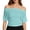 Blue, variant on Womens Summer T Shirts Asymmetrical Waistband Short Sleeve Tops Casual Blouses Polyester Fabric Daily Wear Unique Hemline Design With Flattering Fit Green S