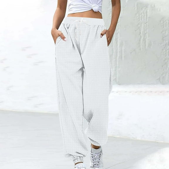 Women's Wide Leg Sweatpants with Pockets and Elastic Waist for Loose Fit Comfort