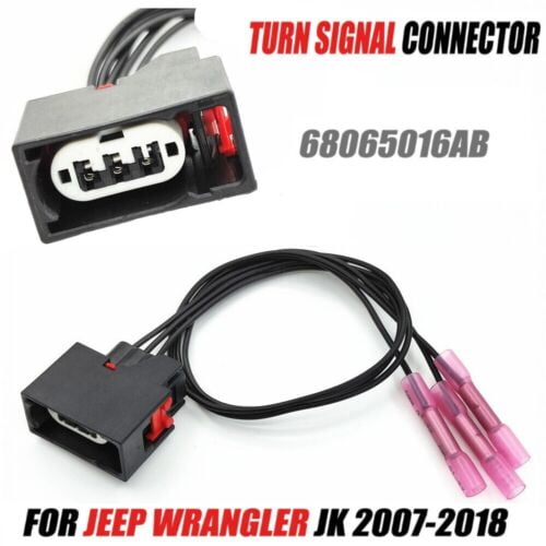 Onemayship For 2007 - 2018 Jeep Wrangler JK Front Turn Signal Light  Connector Plug Harness 