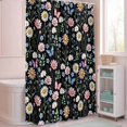 thumbnail image 5 of Shower Curtain Flowers Butterfly Shower Curtains for Bathroom Decor, Waterproof Polyester Shower Curtain Set with Hooks, Small Stall Size 36" x 72" Spring Floral Green Leaf, 5 of 9