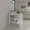thumbnail image 7 of Xukmct Wood Kitchen Island with 3 Open Shelves, White+Gray, 7 of 7