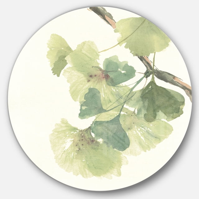 Designart 'feuilles de Gingko Aquarelle II' Art Mural en Métal de Ferme