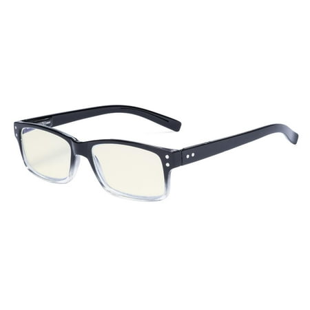 Eyekepper Computer Glasses UV Protection Anti Glare/Blue Rays Readers Black/Yellow 1.00