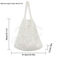 thumbnail image 3 of Casual Daypack Drawstring Shoulder Bag Lightweight Nylon Knapsack (White), 3 of 10