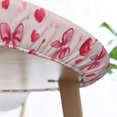 thumbnail image 4 of muroi Heart Cherry Pink Bows Round Fitted Tablecloth with Elastic Protector Table Kitchen Dinner Waterproof Oil-Proof Table Covers Fits 40"-44", Small, 4 of 6